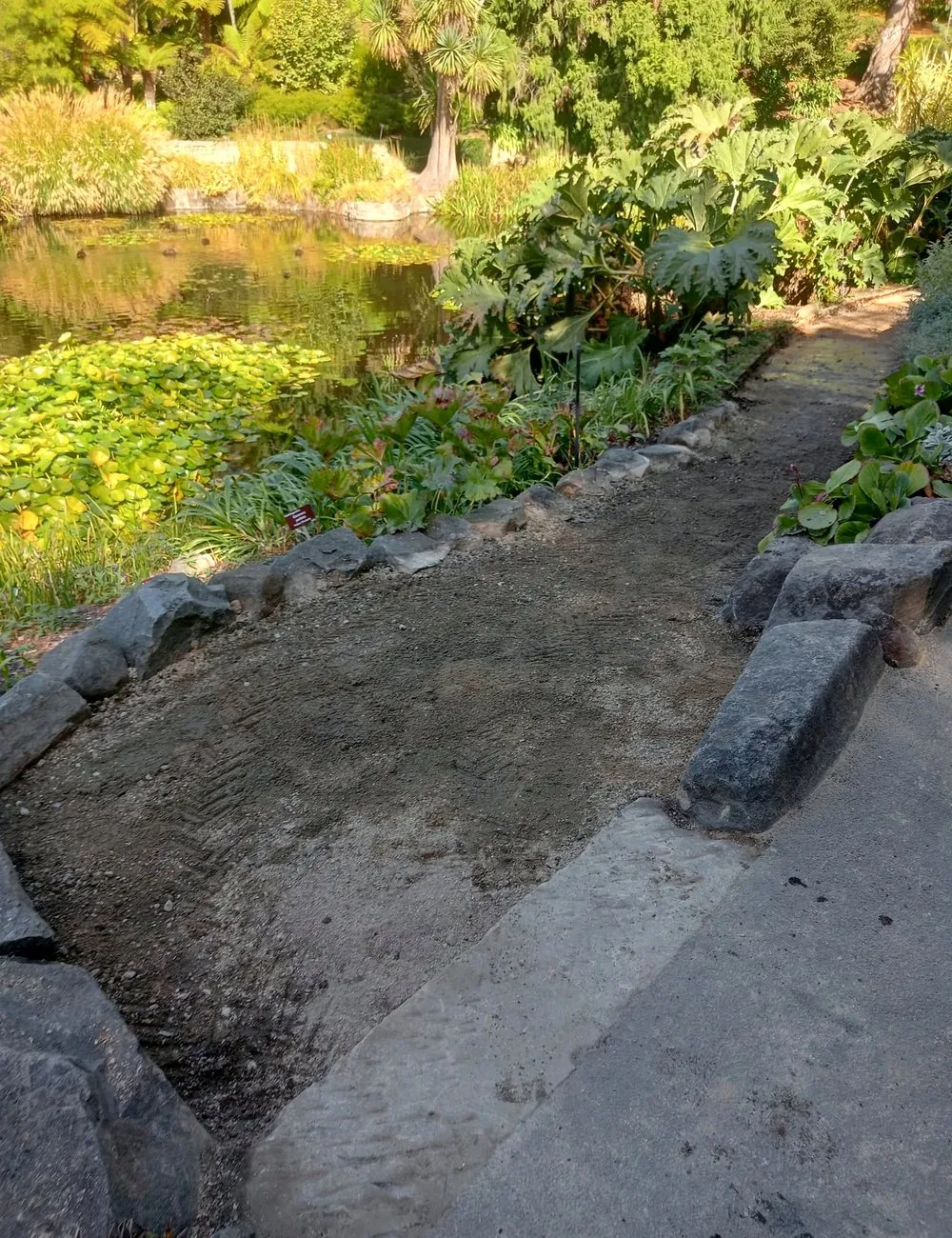 Garden path area before the new path surface is finished