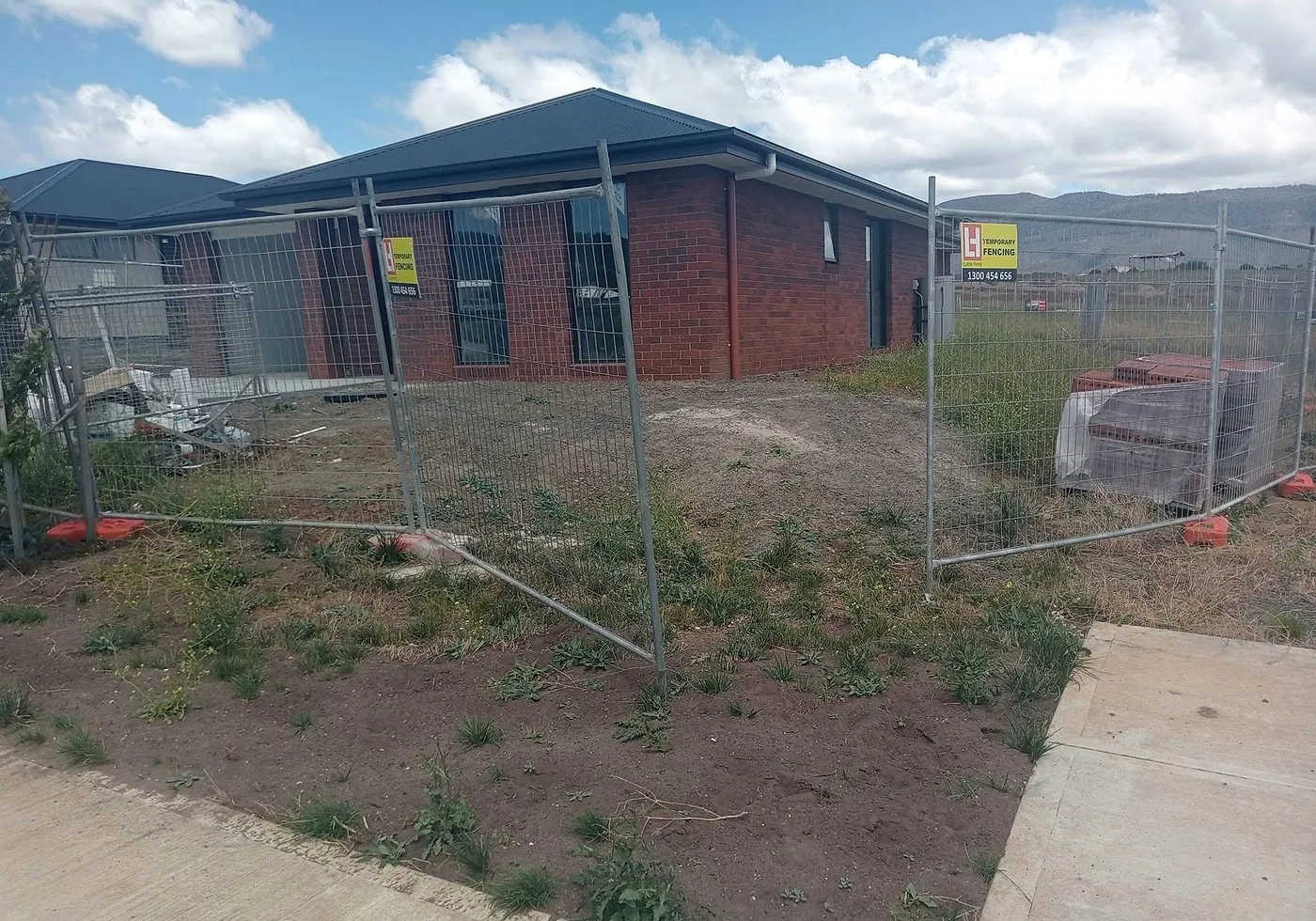 Residential yard before landscaping work begins